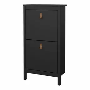 Buy Barcelona Shoe Cabinet 2 Flip Down Doors in Matt Black, 3 from Furnituretta