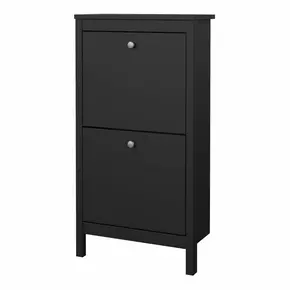 Buy Madrid Shoe Cabinet 2 Flip Down Doors Matt Black, 3 from Furnituretta