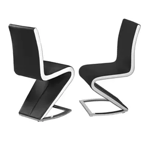 Buy Aldridge Dining Chair Black with White PU Sides (2s), Colour: Black, 3 from Furnituretta