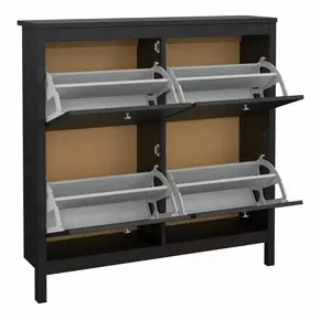 Buy Madrid Shoe Cabinet 4 Flip Down Doors in Matt Black, 4 from Furnituretta