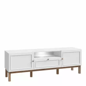 Buy Wensley 2 Door 1 Drawer TV Unit in Light Grey and Oak inc LED Lighting from Furnituretta