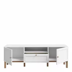 Buy Wensley 2 Door 1 Drawer TV Unit in Light Grey and Oak inc LED Lighting, 4 from Furnituretta