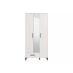 Buy Skipton White 3 Door Tall Shallow Depth Hallway Mirrored Wardrobe, 3 from Furnituretta