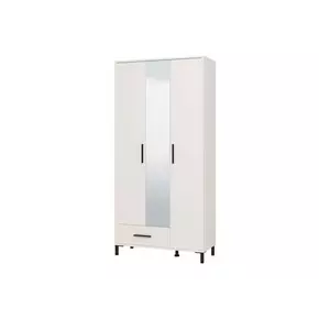Buy Skipton White 3 Door Tall Shallow Depth Hallway Mirrored Wardrobe, 4 from Furnituretta