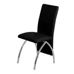 Buy Costilla PU Dining Chair Black & Chrome, Colour: Black from Furnituretta