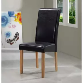 Buy Marley PU Solid Rubberwood Chair Black, Colour: Black, 2 from Furnituretta