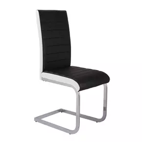 Buy Ryker PU Chairs Chrome & Black (4s), Colour: Black from Furnituretta
