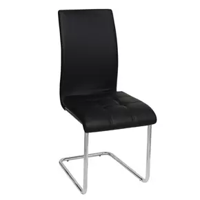 Buy Samurai PU Chairs Chrome & Black (4s), Colour: Black from Furnituretta
