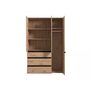 Buy Kington Artisan Oak Effect 3 Door 3 Drawer Mirrored Wardrobe, Colour: Oak, Item Width: 138, 3 from Furnituretta