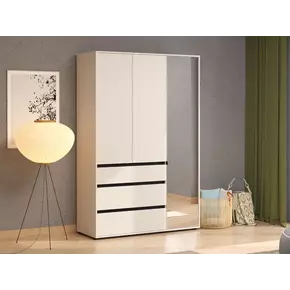 Buy Kington Cashmere 3 Door 3 Drawer Mirrored Wardrobe, Colour: Cashmere, Item Width: 138, 6 from Furnituretta