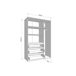 Buy Kington Cashmere 3 Door 3 Drawer Mirrored Wardrobe, Colour: Cashmere, Item Width: 138, 5 from Furnituretta
