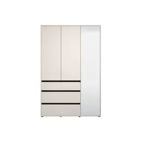 Buy Kington Cashmere 3 Door 3 Drawer Mirrored Wardrobe, Colour: Cashmere, Item Width: 138, 2 from Furnituretta