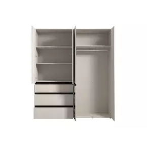 Buy Kington Cashmere 4 Door 3 Drawer Mirrored Wardrobe, Colour: Cashmere, Item Width: 183, 4 from Furnituretta