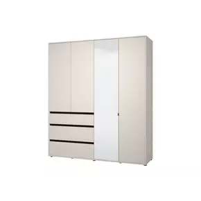 Buy Kington Cashmere 4 Door 3 Drawer Mirrored Wardrobe, Colour: Cashmere, Item Width: 183, 3 from Furnituretta