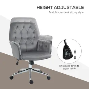 Buy Vinsetto Linen Computer Chair with Armrest, Modern Swivel Chair with Adjustable Height, Dark Grey, 4 from Furnituretta