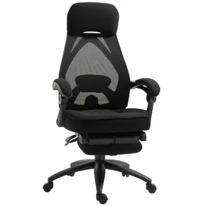Buy Vinsetto Office Chair with Footrest,High Back Swivel Desk Chair with Adjustable Height and Headrest for Home Office, Black from Furnituretta
