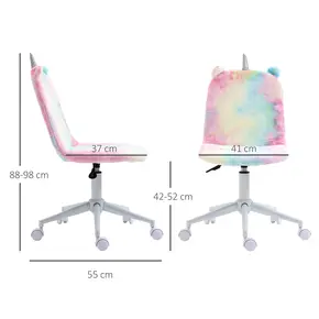 Buy Vinsetto Fluffy Unicorn Office Chair with Mid-Back and Swivel Wheel, Cute Desk Chair, Rainbow Multi-Colored, 3 from Furnituretta