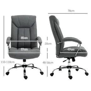 Buy Vinsetto  Office Chair, Fabric Desk Chair, Padded Executive Chair with Adjustable Height, Swivel Wheels, Metal Star Base, Grey, 3 from Furnituretta