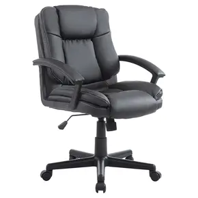 Buy HOMCOM Office Chair, Computer Desk Chair, Mid Back Executive Chair with Adjustable Height and Swivel Rolling Wheels for Home Study, Black from Furnituretta