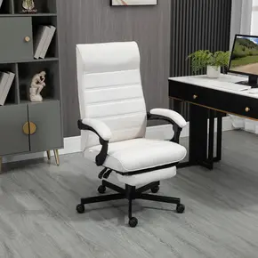 Buy Vinsetto Office Chair, Computer Desk Chair, Fabric Swivel Chair with Adjustable Height and Rolling Wheels for Home Office Work Study, Cream White, 2 from Furnituretta