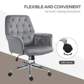 Buy Vinsetto Linen Computer Chair with Armrest, Modern Swivel Chair with Adjustable Height, Dark Grey, 6 from Furnituretta