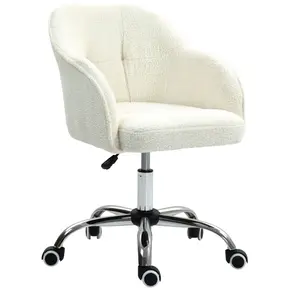 Buy HOMCOM Teddy Fleece Swivel Office Chair - Cream from Furnituretta