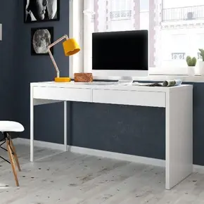 Buy Camden Writing Table Computer Desk with Drawers White from Furnituretta