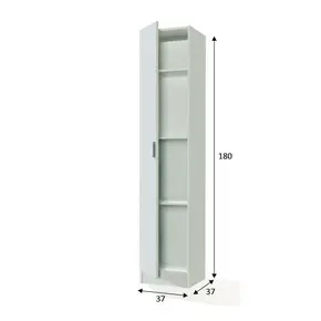 Buy Eva Multi-Purpose Narrow Storage Cupboard White, Colour: White, 2 from Furnituretta