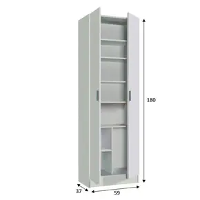 Buy Eva Multi-Purpose Wide Storage Cupboard White, Colour: White, 2 from Furnituretta