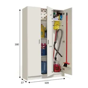 Buy Eva multi-Purpose 3 Doors Wide Storage Cupboard White, 3 from Furnituretta