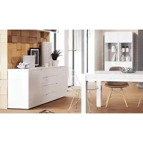 Buy Malton Wide Sideboard Cabinet White High Gloss, 4 from Furnituretta