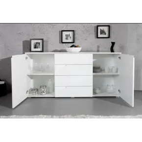 Buy Malton Wide Sideboard Cabinet White High Gloss, 3 from Furnituretta
