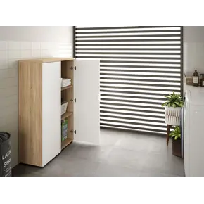 Buy Corby Office Storage Cupboard Oak and White, 4 from Furnituretta