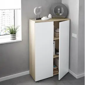 Buy Corby Office Storage Cupboard Oak and White, 2 from Furnituretta