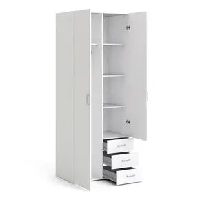 Buy Space Wardrobe 2 Doors 3 Drawers in White 2000, 4 from Furnituretta