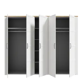 Buy Bohol 5 Door Wardrobe in Riviera Oak/White, 2 from Furnituretta