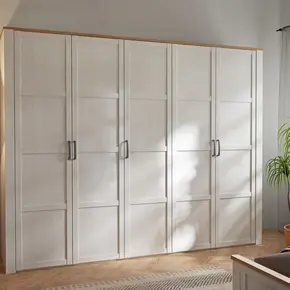 Buy Bohol 5 Door Wardrobe in Riviera Oak/White, 6 from Furnituretta