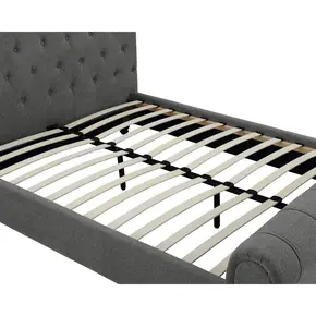 Buy Santafe Linen Fabric King Size Bed Grey, Size: King Size, 2 from Furnituretta