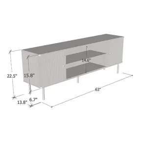 Buy Kelso TV Unit Cabinet 2 Doors with Open Shelf Black and Gold, Colour: Black, 4 from Furnituretta