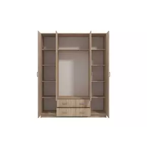 Buy Melrose Wardrobe 4 Door and 2 Drawer Sonoma Oak Effect, 3 from Furnituretta