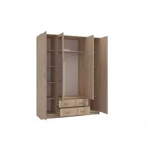 Buy Melrose Wardrobe 4 Door and 2 Drawer Sonoma Oak Effect, 4 from Furnituretta