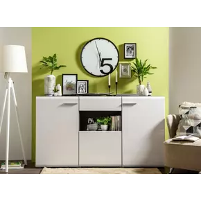 Buy Talbot Large Tall Wide Sideboard Cabinet Storage Unit in White Gloss and Black, 5 from Furnituretta