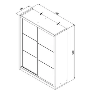 Buy Vale Sliding Door Wardrobe Oak Effect, 5 from Furnituretta