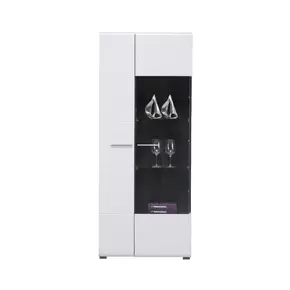 Buy Talbot Modern Tall Wide 2 Door Showcase Display Cabinet in White Gloss, 2 from Furnituretta