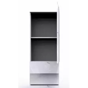 Buy Malton Slim Tallboy Storage Unit with Cupboard and Drawers White Gloss, 4 from Furnituretta