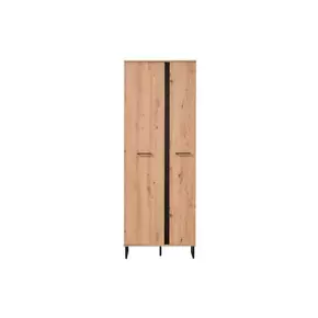 Buy Barry Tall Slim 2 Door Wardrobe Oak Effect, 5 from Furnituretta