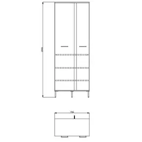 Buy Barry Tall Slim 2 Door Wardrobe Oak Effect, 6 from Furnituretta