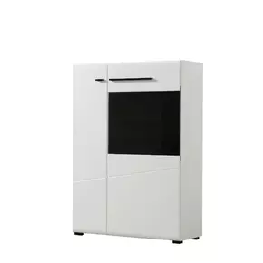 Buy Widnes Short Display Cabinet 2 Doors and 6 Shelves White, 3 from Furnituretta