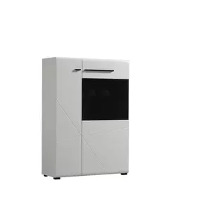 Buy Widnes Short Display Cabinet 2 Doors and 6 Shelves White, 4 from Furnituretta