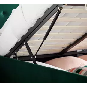 Buy Kingham Green Velvet Ottoman Bed Double, Colour: Green, Size: Double (4ft6), Width: 145, 5 from Furnituretta